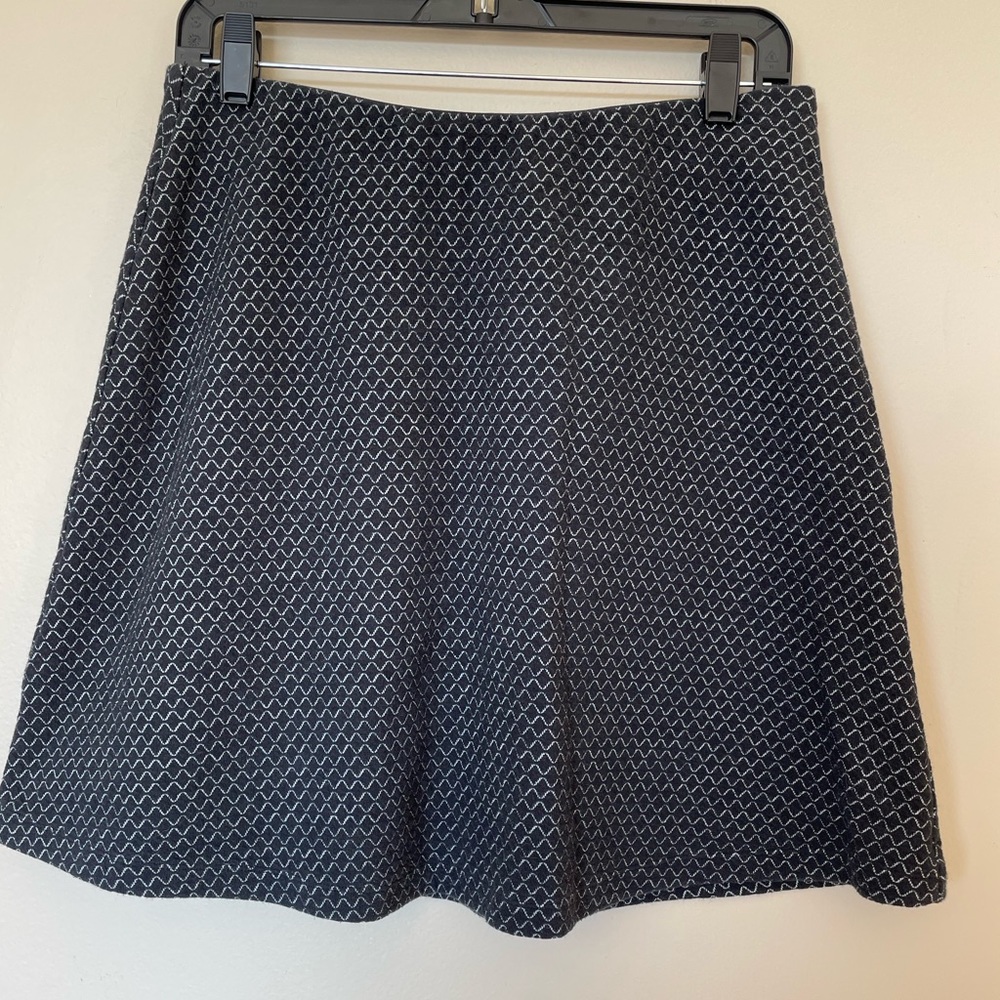 Loft Black White Diamond Pattern Lined Mini Skirt… - image 3